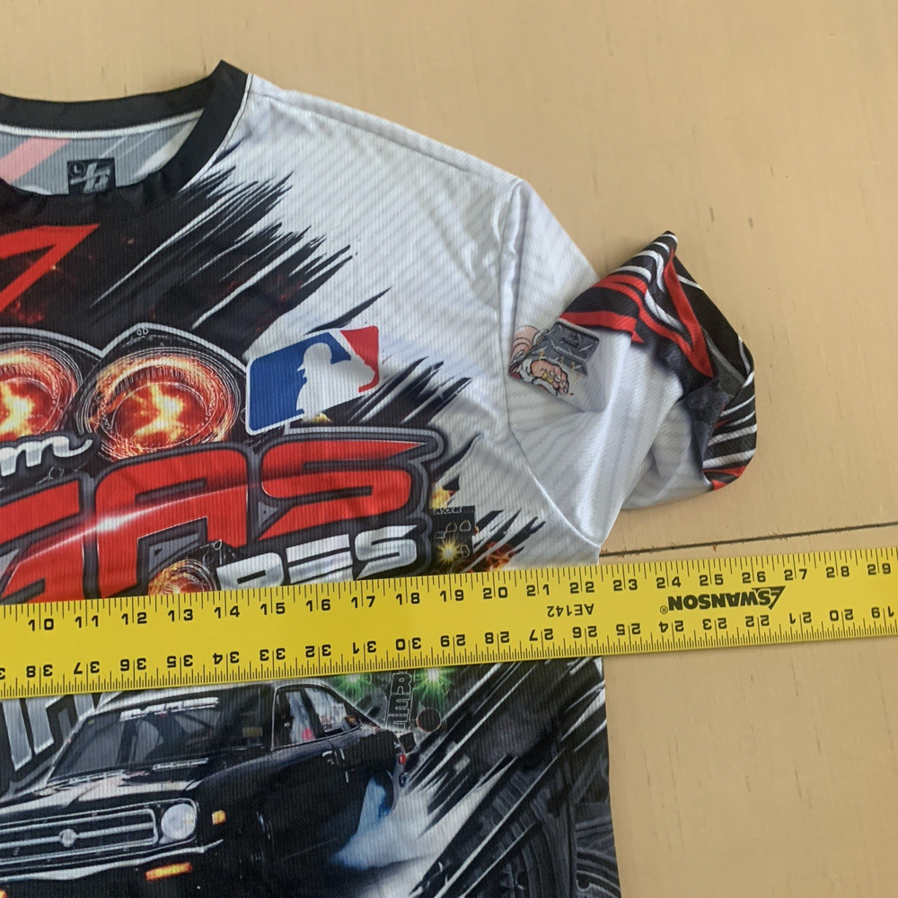 Team Ligas Mayores Mens Sz L Racing Short Sleeve Jersey T-shirt Puerto Rico Flag - Picture 3 of 16